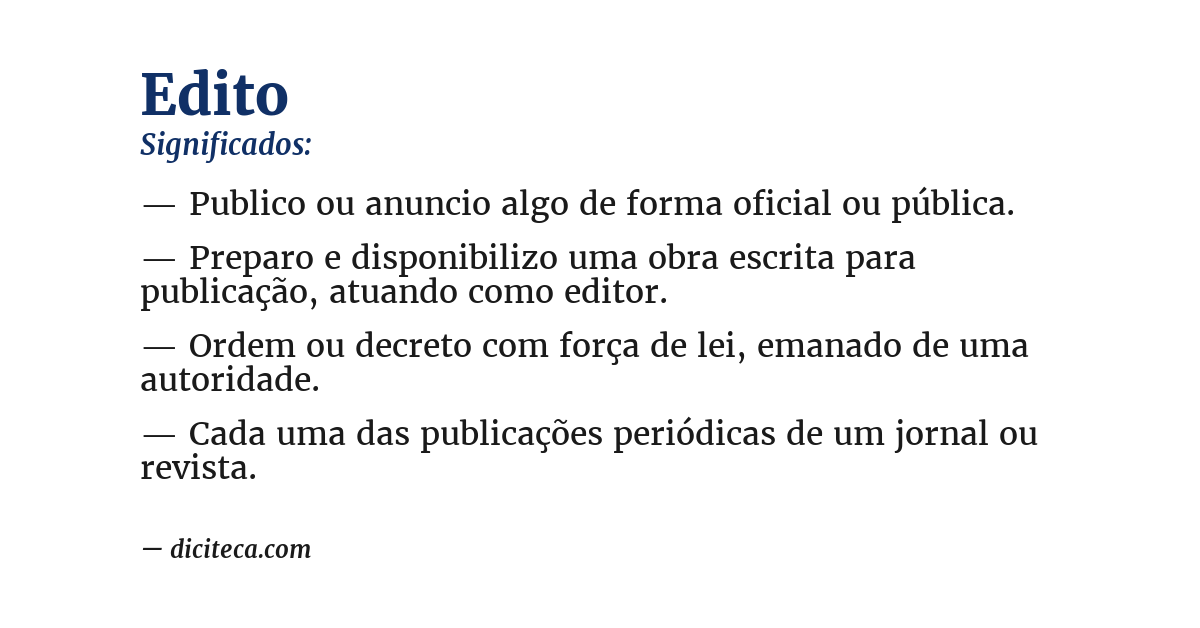 Significado de edito