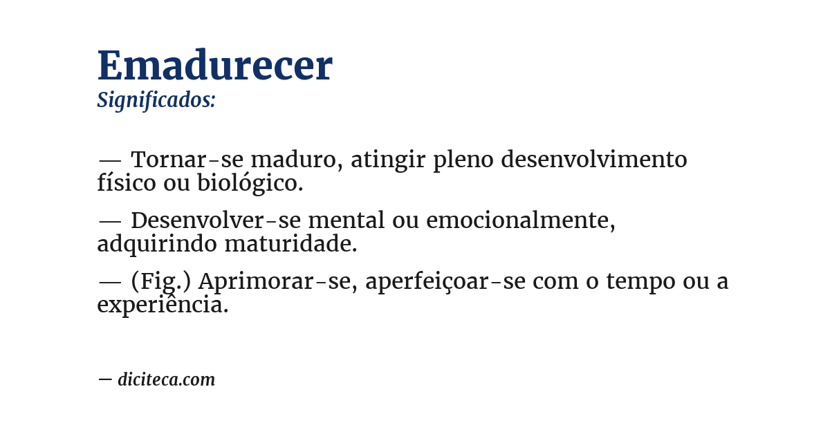Significado de emadurecer