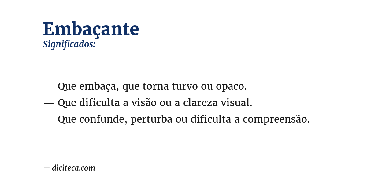 Significado de embaçante