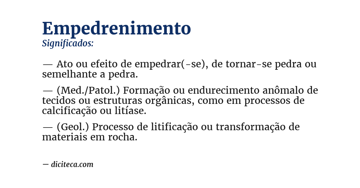Significado de empedrenimento
