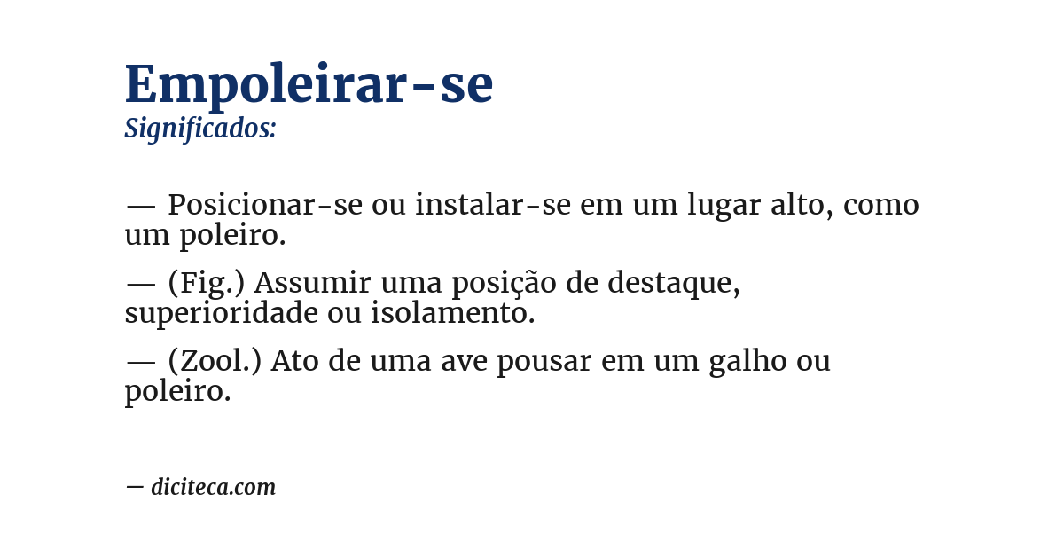 Significado de empoleirar-se