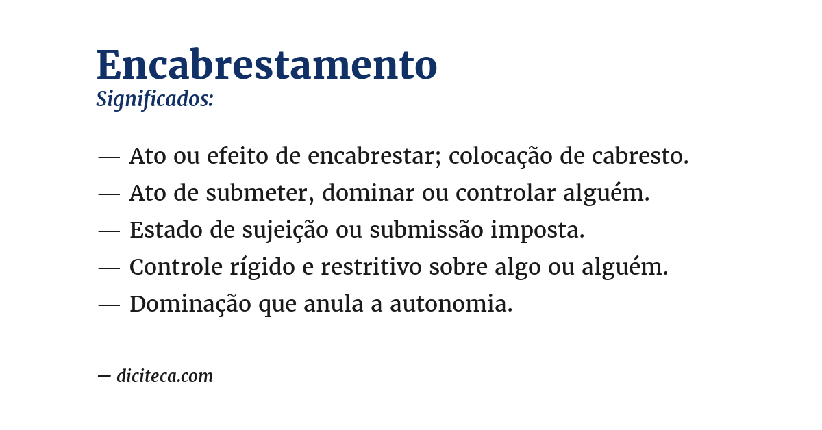 Significado de encabrestamento