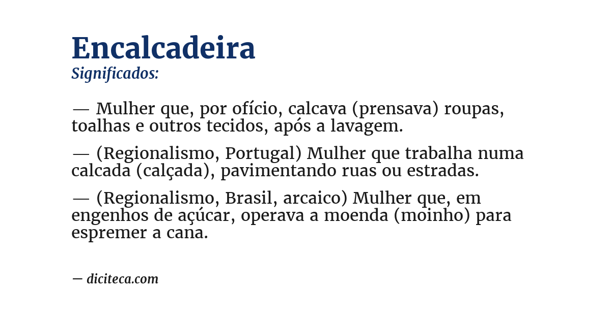 Significado de encalcadeira