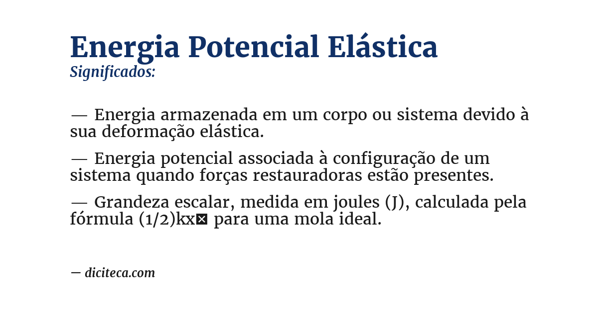 Significado de energia potencial elástica