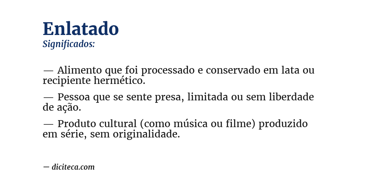 Significado de enlatado