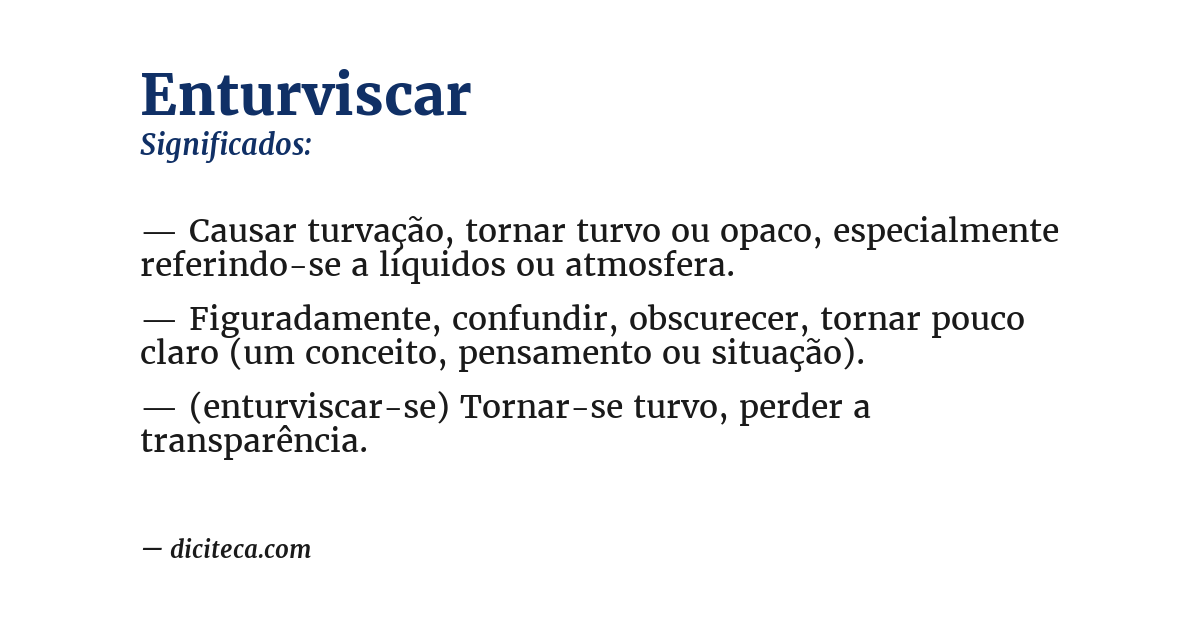 Significado de enturviscar