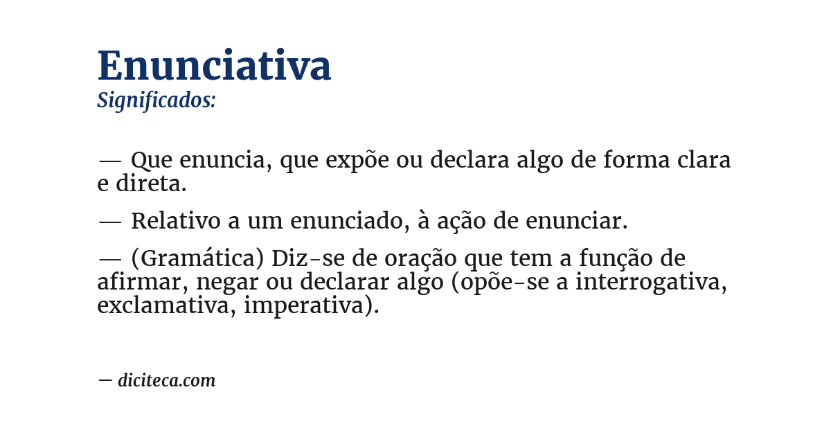 Significado de enunciativa