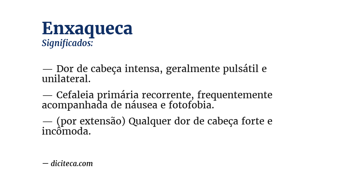 Significado de enxaqueca