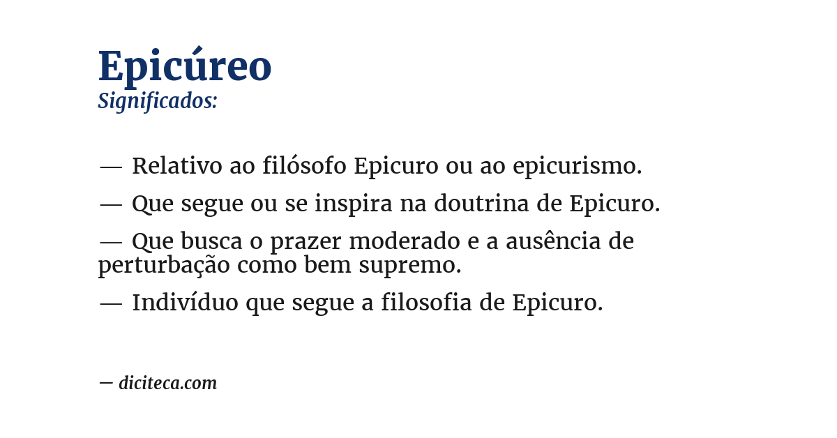 Significado de epicúreo