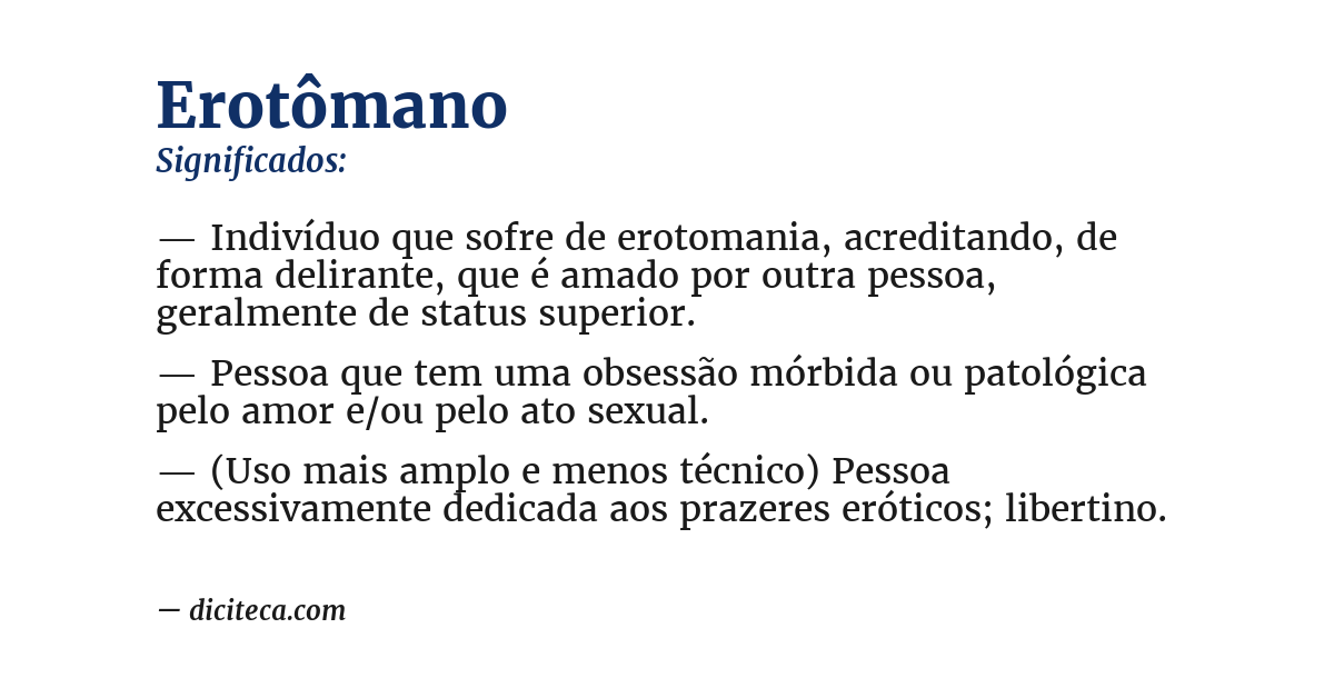 Significado de erotômano