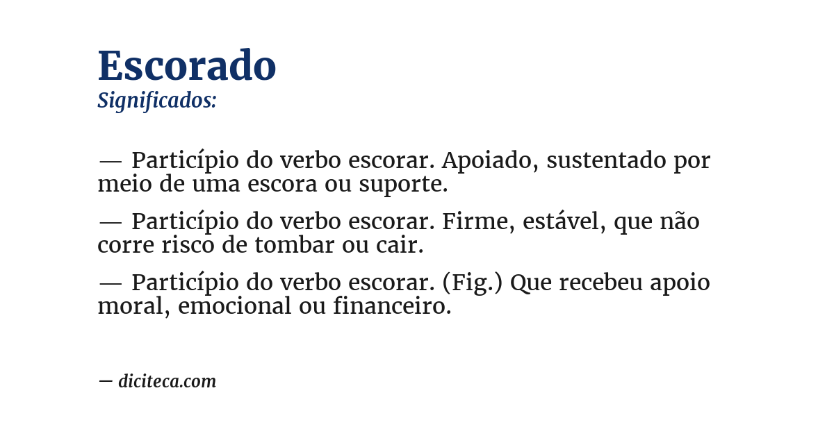 Significado de escorado