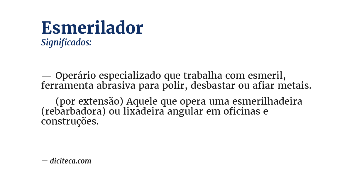 Significado de esmerilador