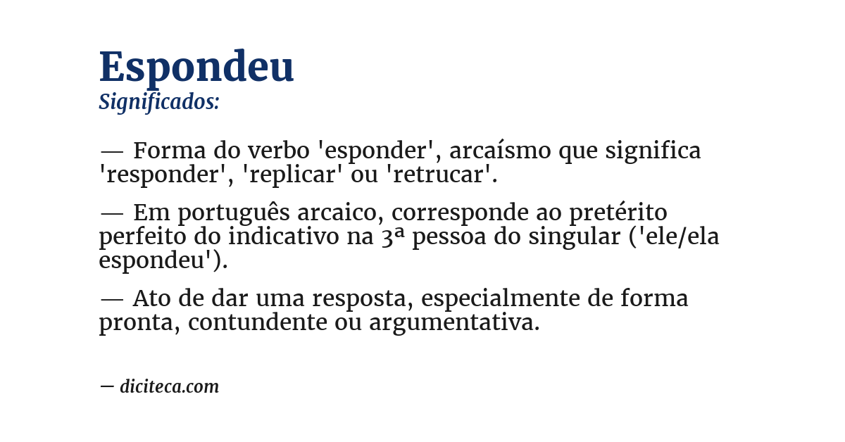 Significado de espondeu
