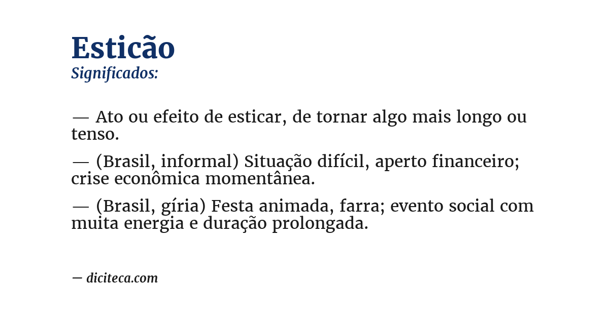 Significado de esticão