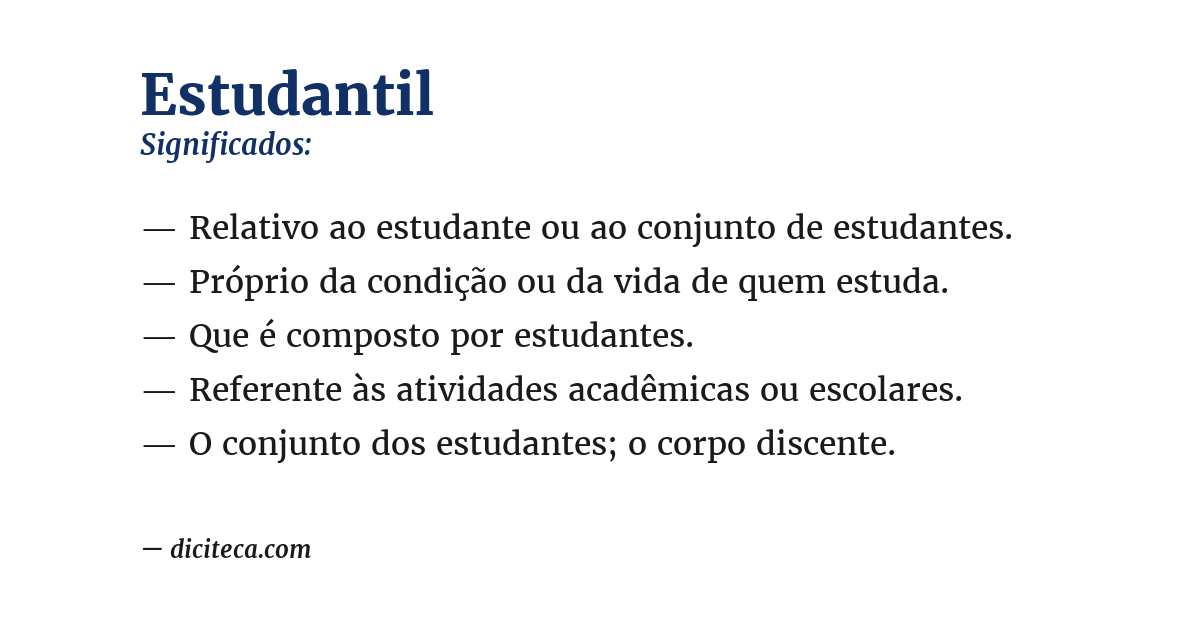 Significado de estudantil