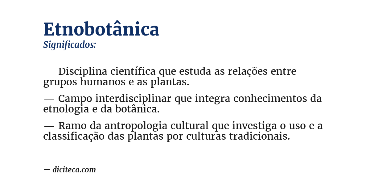 Significado de etnobotânica