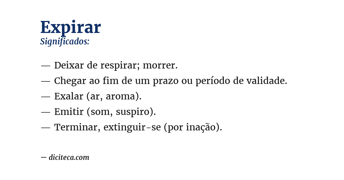 Significado de expirar