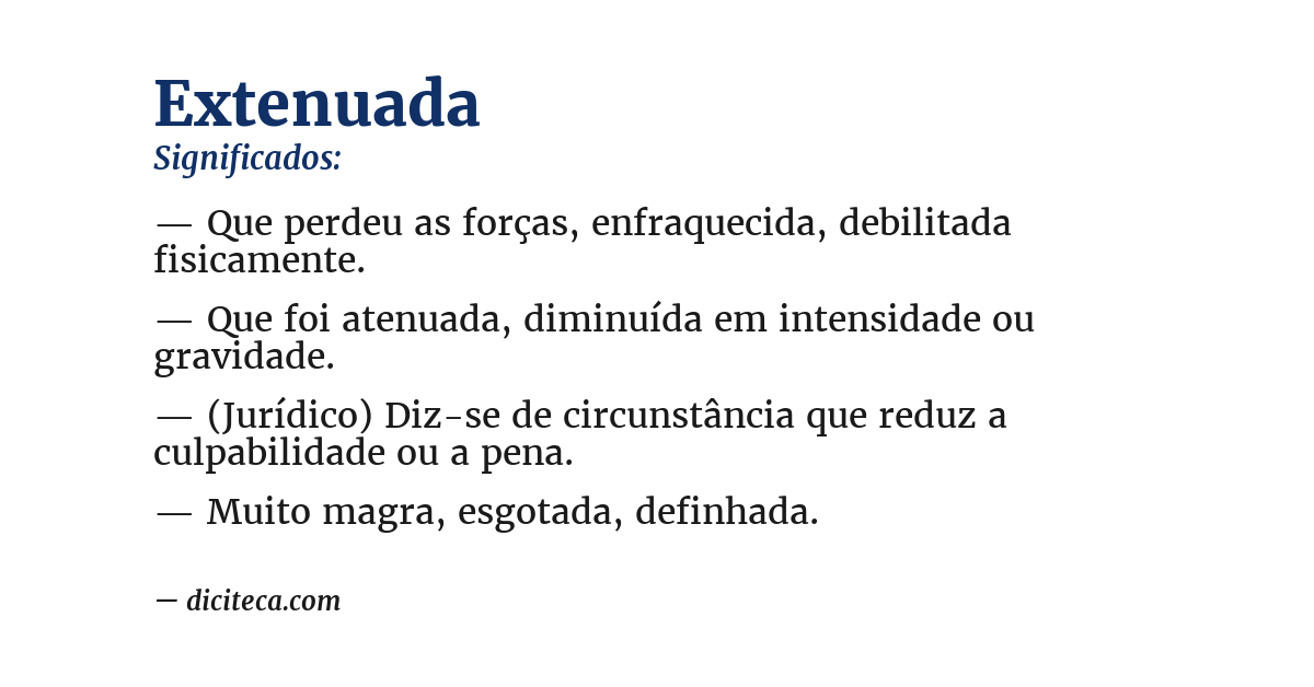 Significado de extenuada