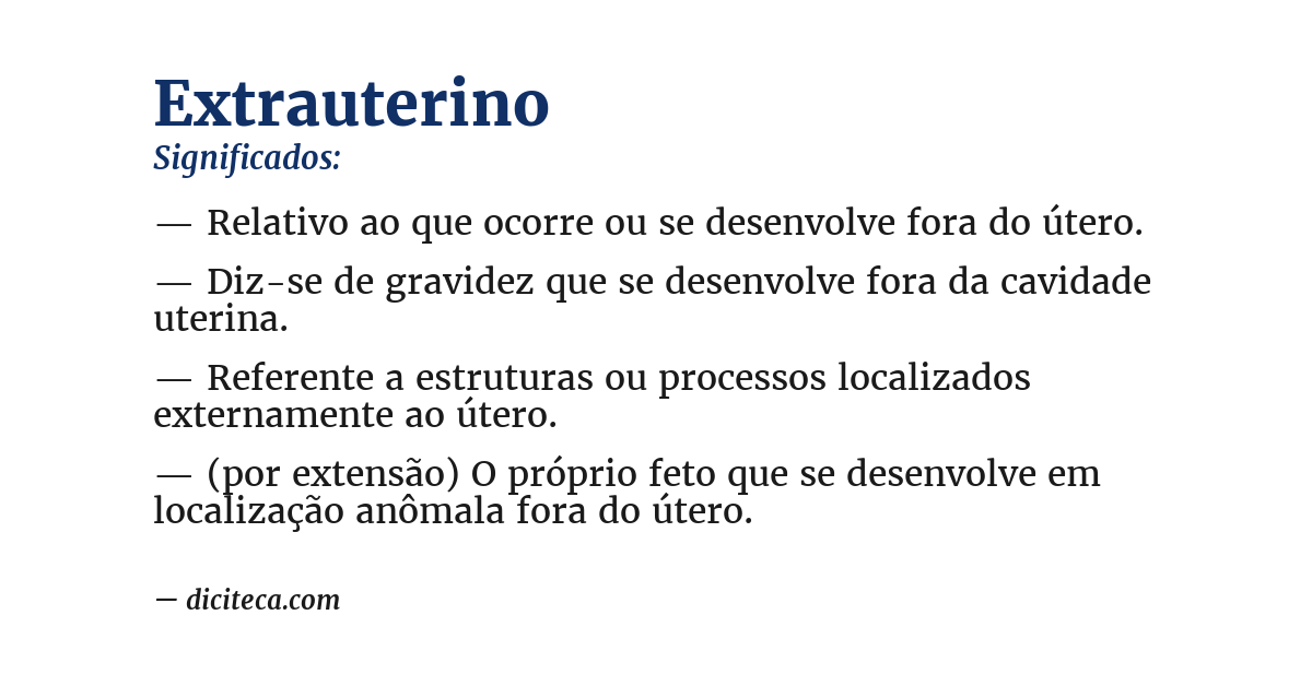 Significado de extrauterino