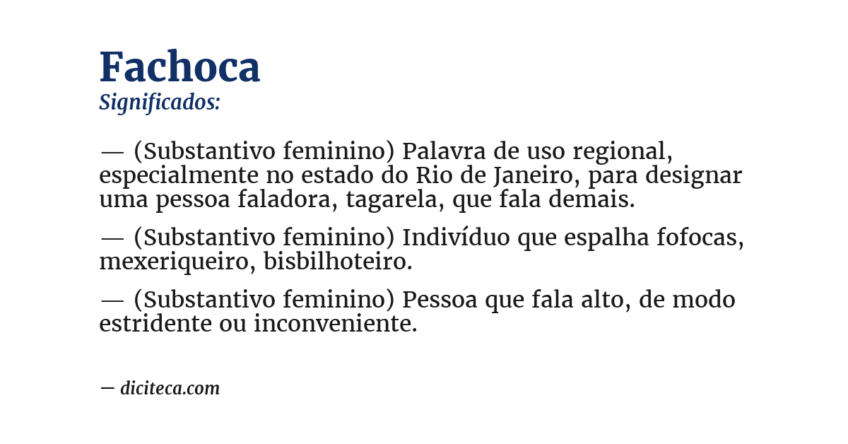 Significado de fachoca