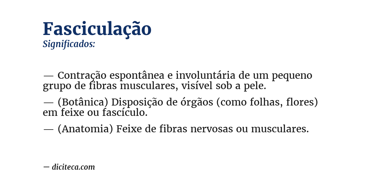 Significado de fasciculação