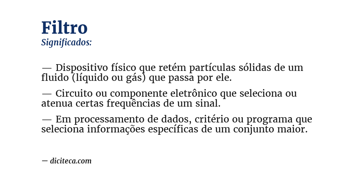 Significado de filtro