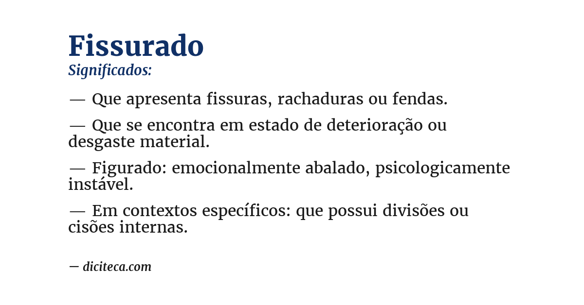 Significado de fissurado