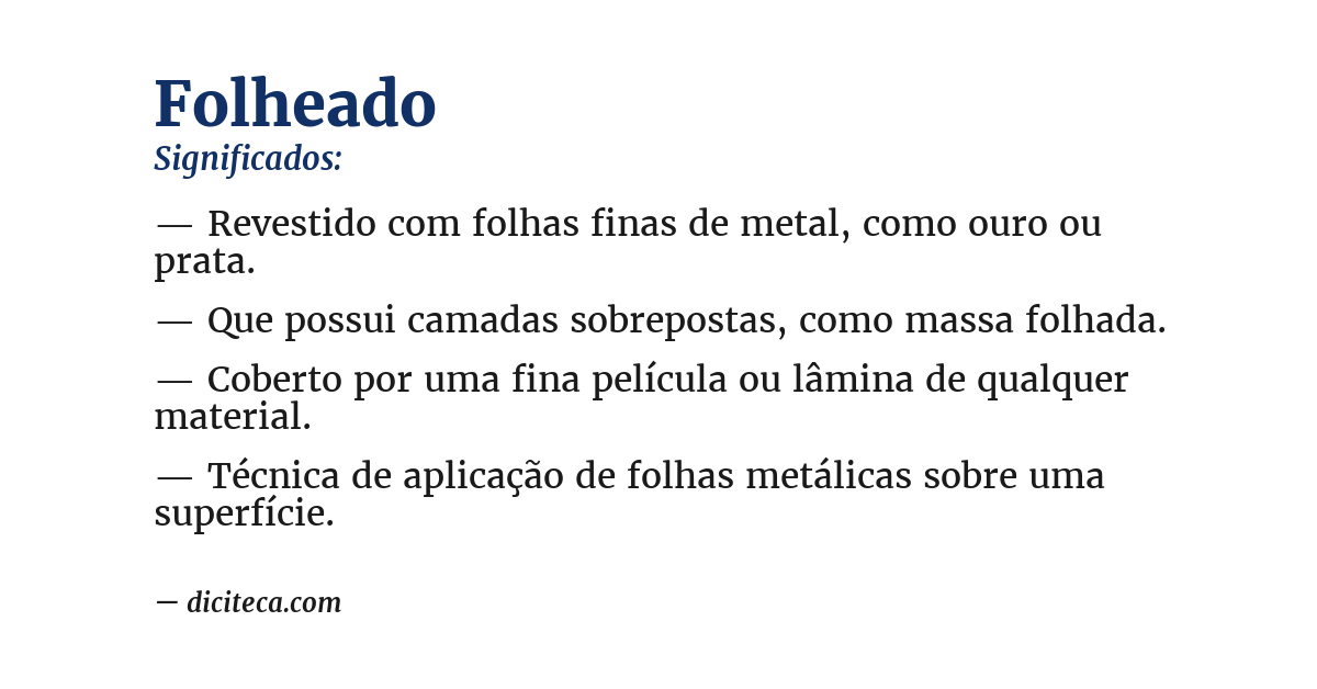 Significado de folheado