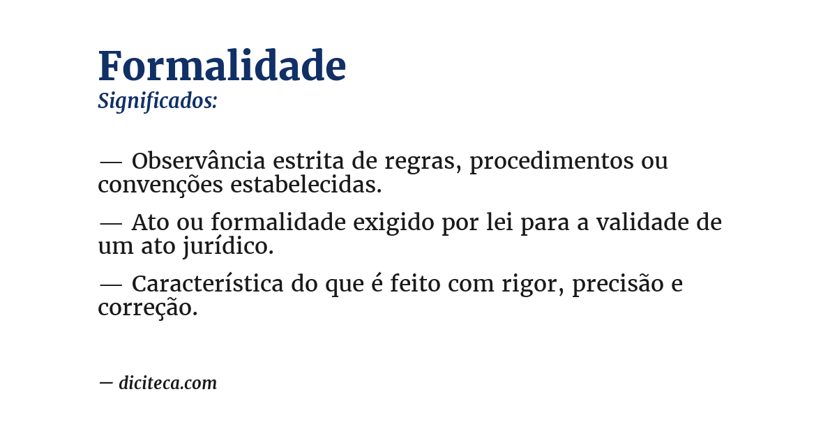 Significado de formalidade