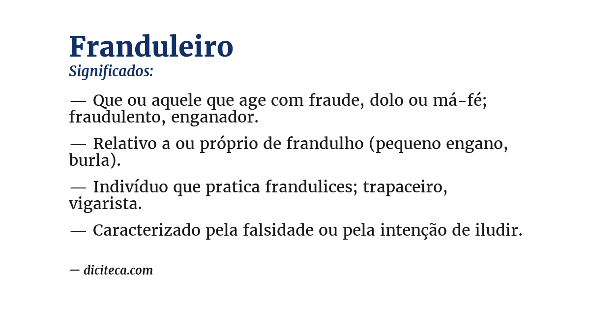 Significado de franduleiro