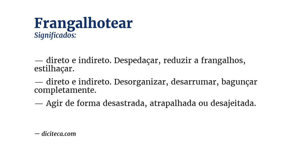 Significado de frangalhotear