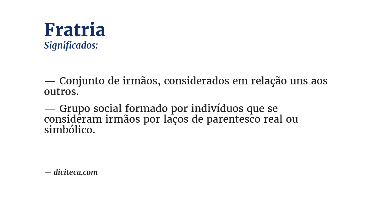 Significado de fratria