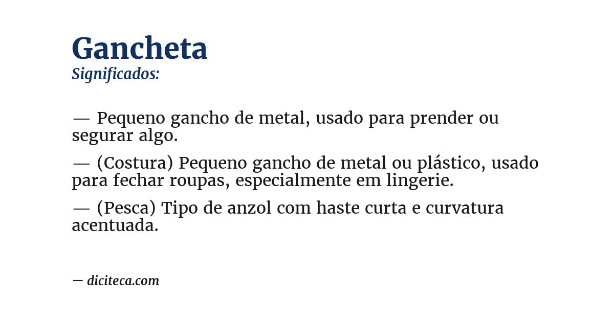 Significado de gancheta