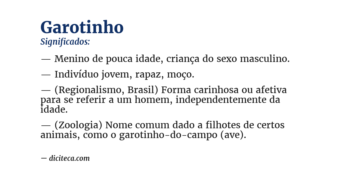 Significado de garotinho