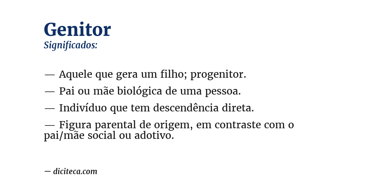 Significado de genitor