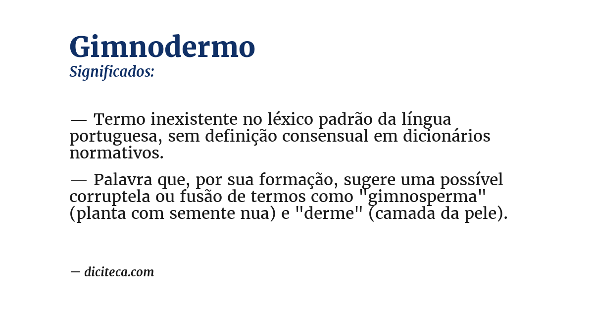 Significado de gimnodermo
