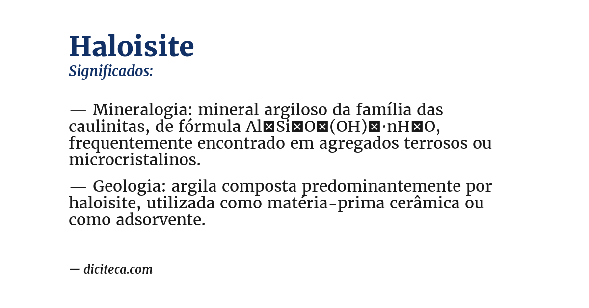 Significado de haloisite