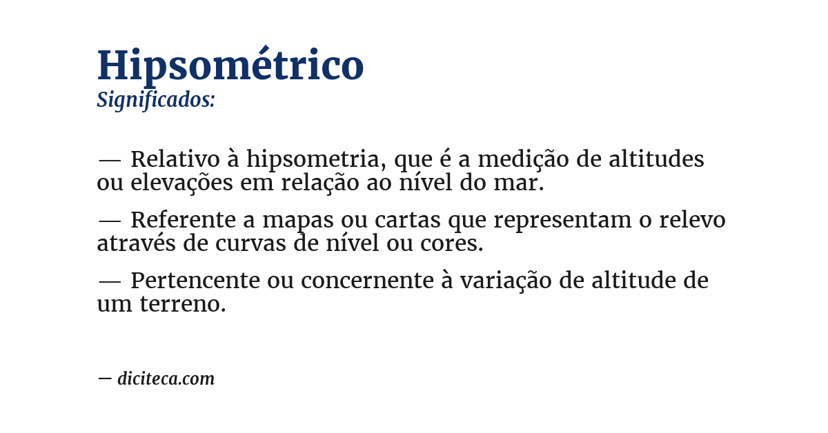Significado de hipsométrico