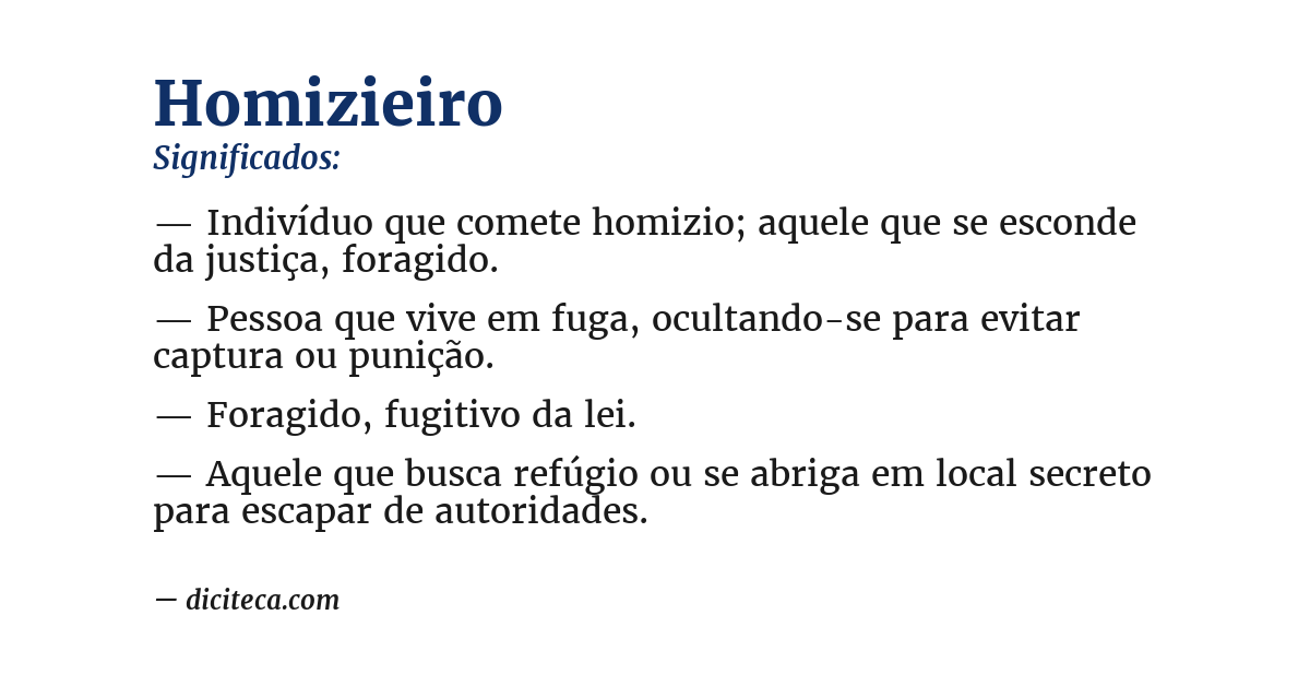 Significado de homizieiro