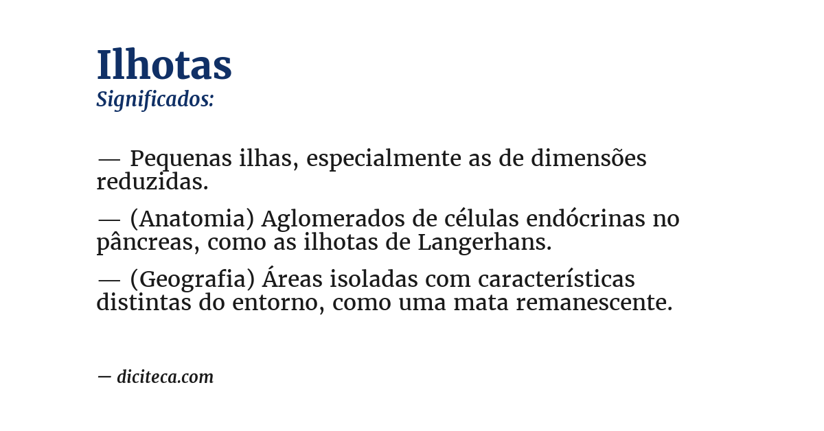 Significado de ilhotas