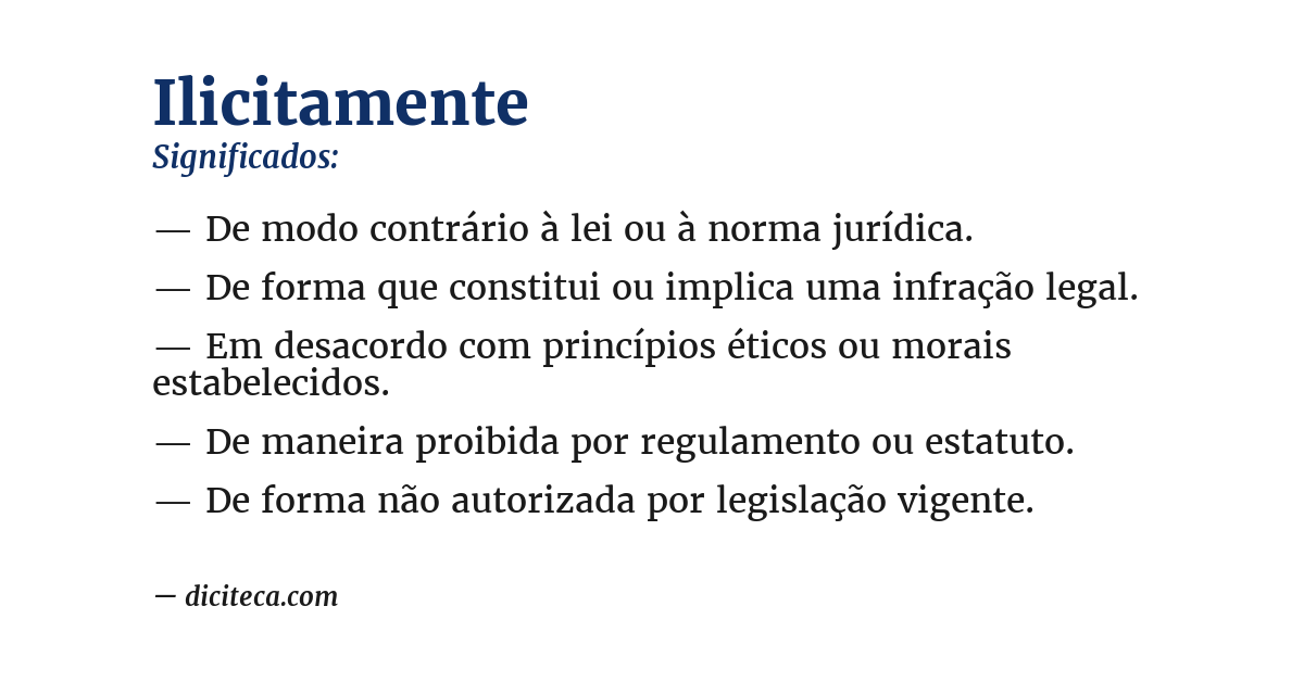 Significado de ilicitamente