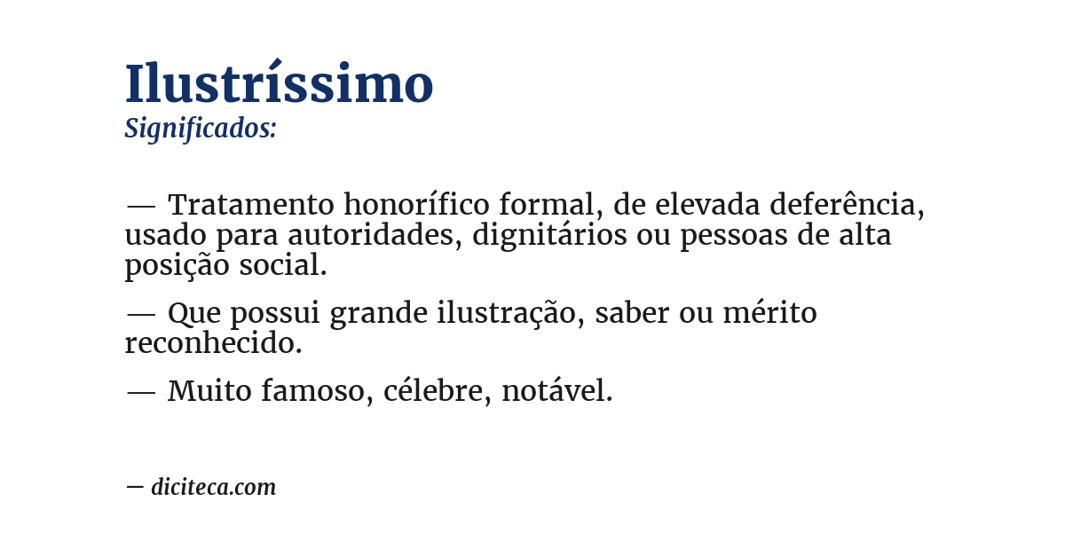 Significado de ilustríssimo