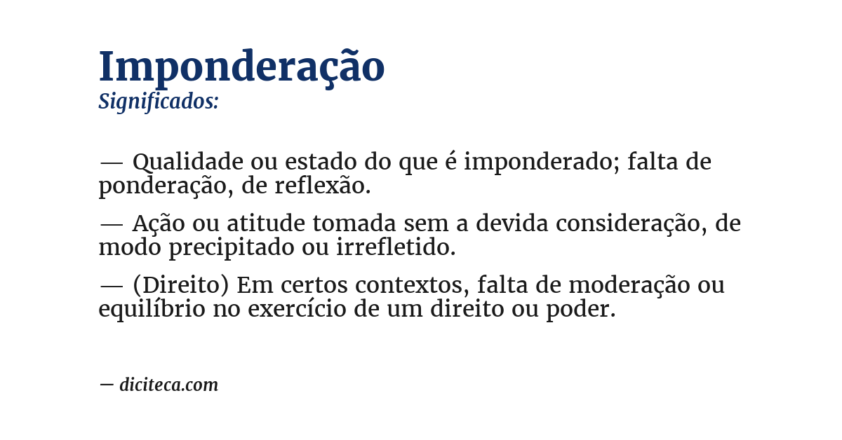Significado de imponderação