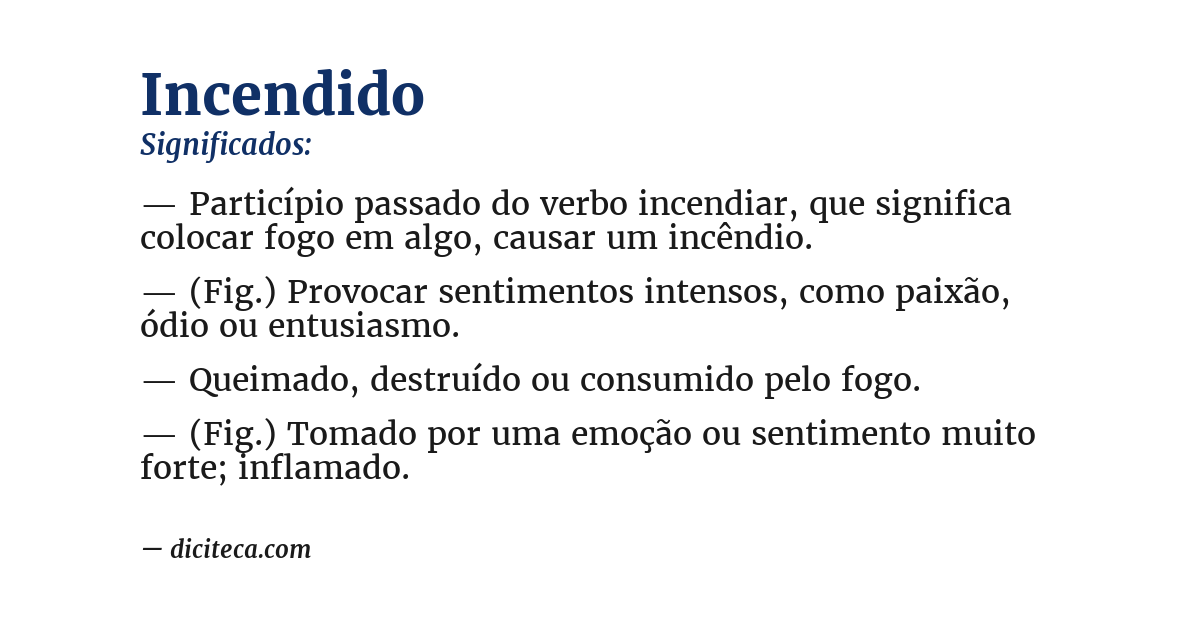 Significado de incendido