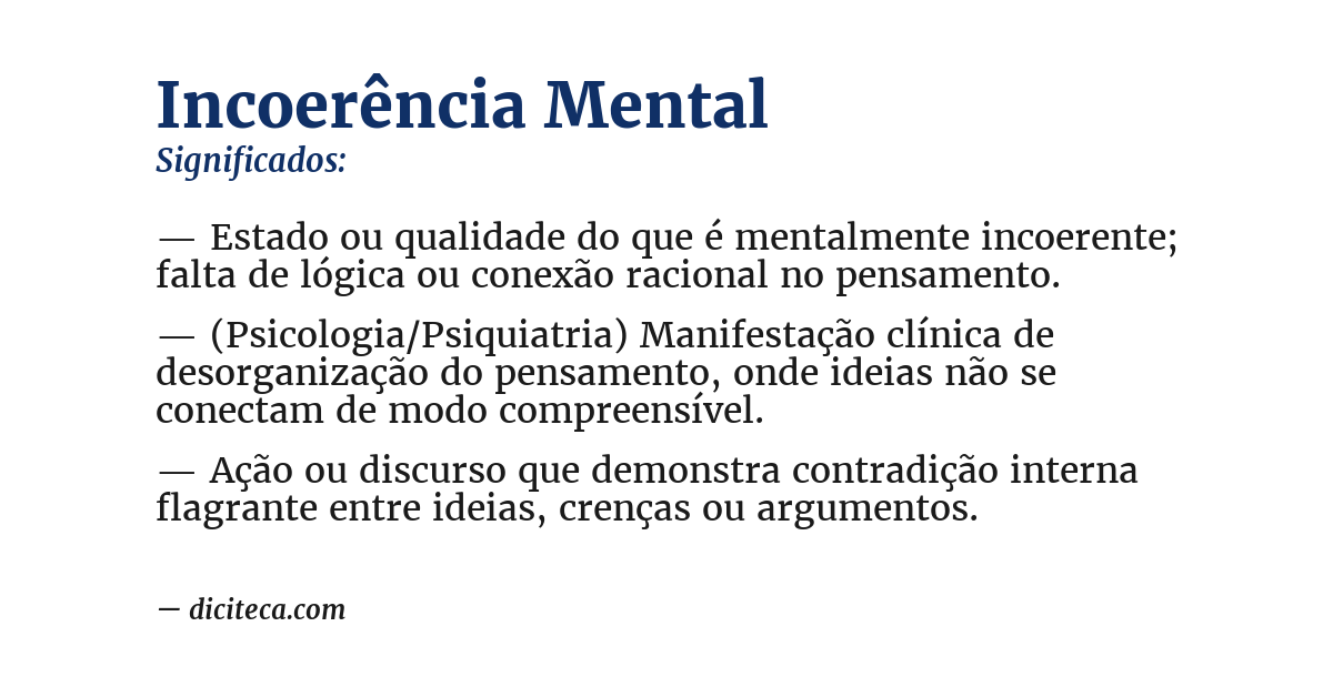 Significado de incoerência mental
