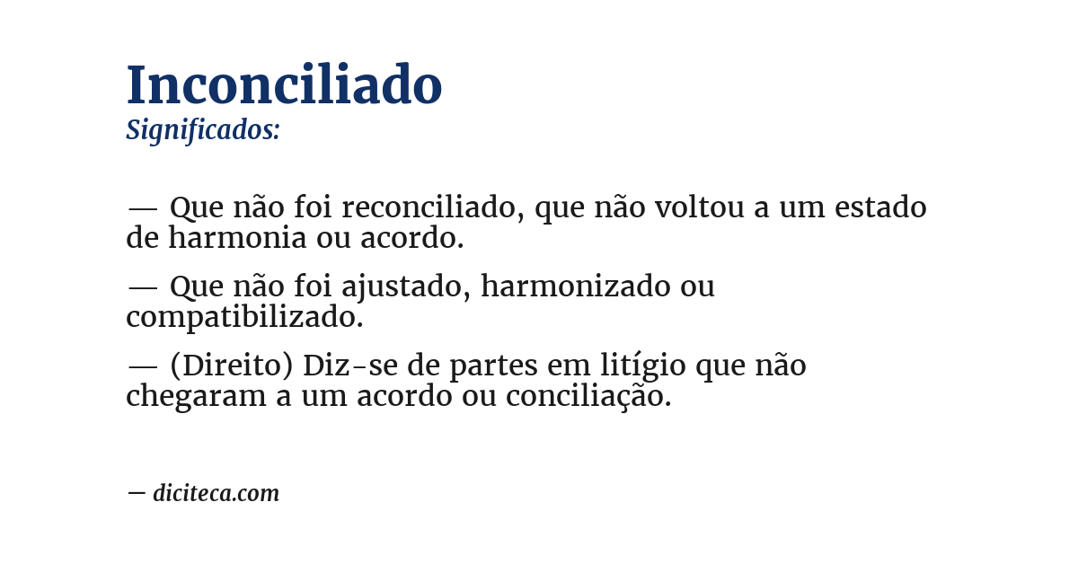 Significado de inconciliado