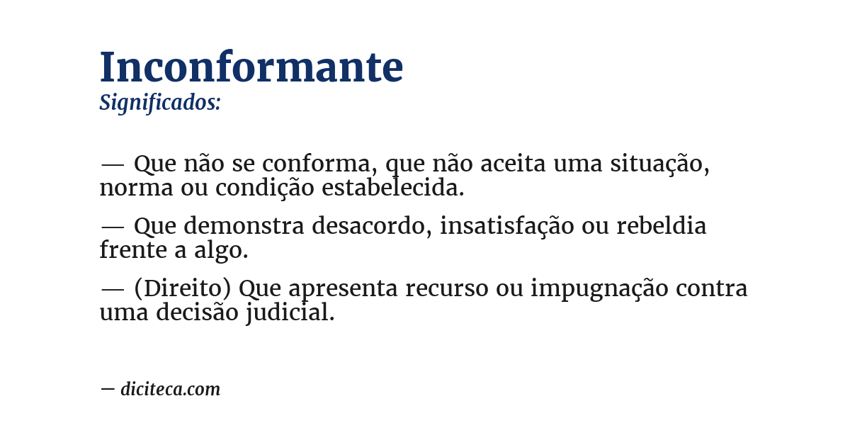 Significado de inconformante