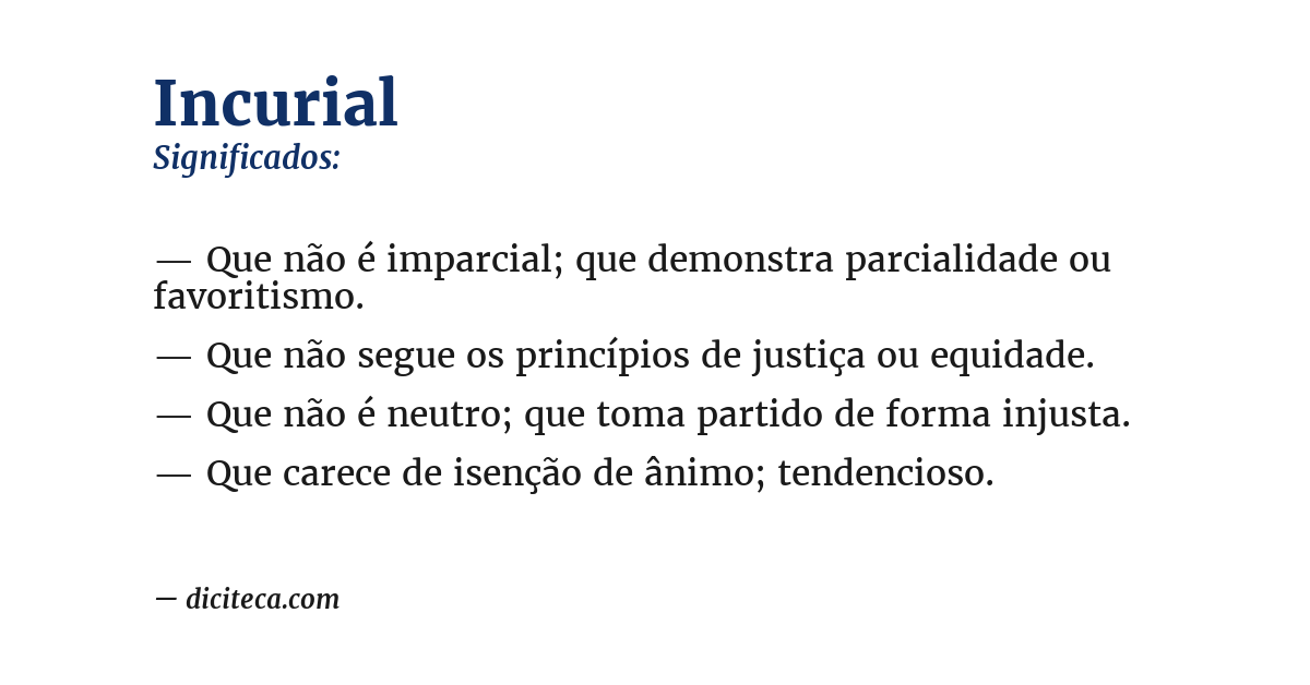 Significado de incurial