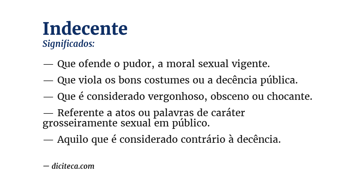 Significado de indecente