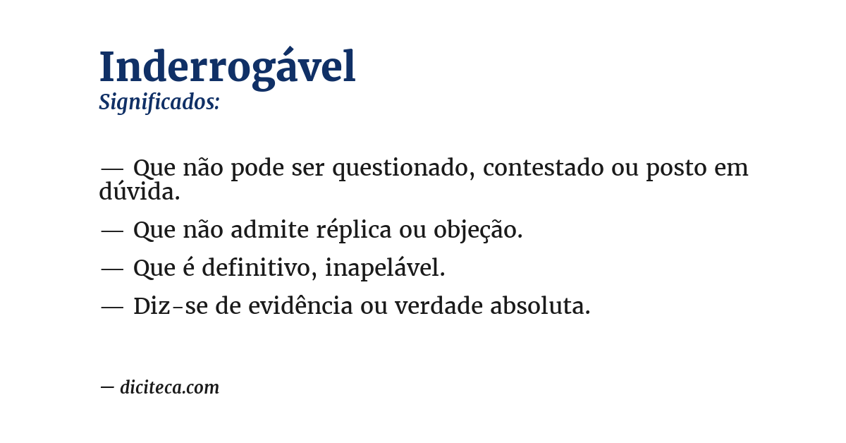 Significado de inderrogável